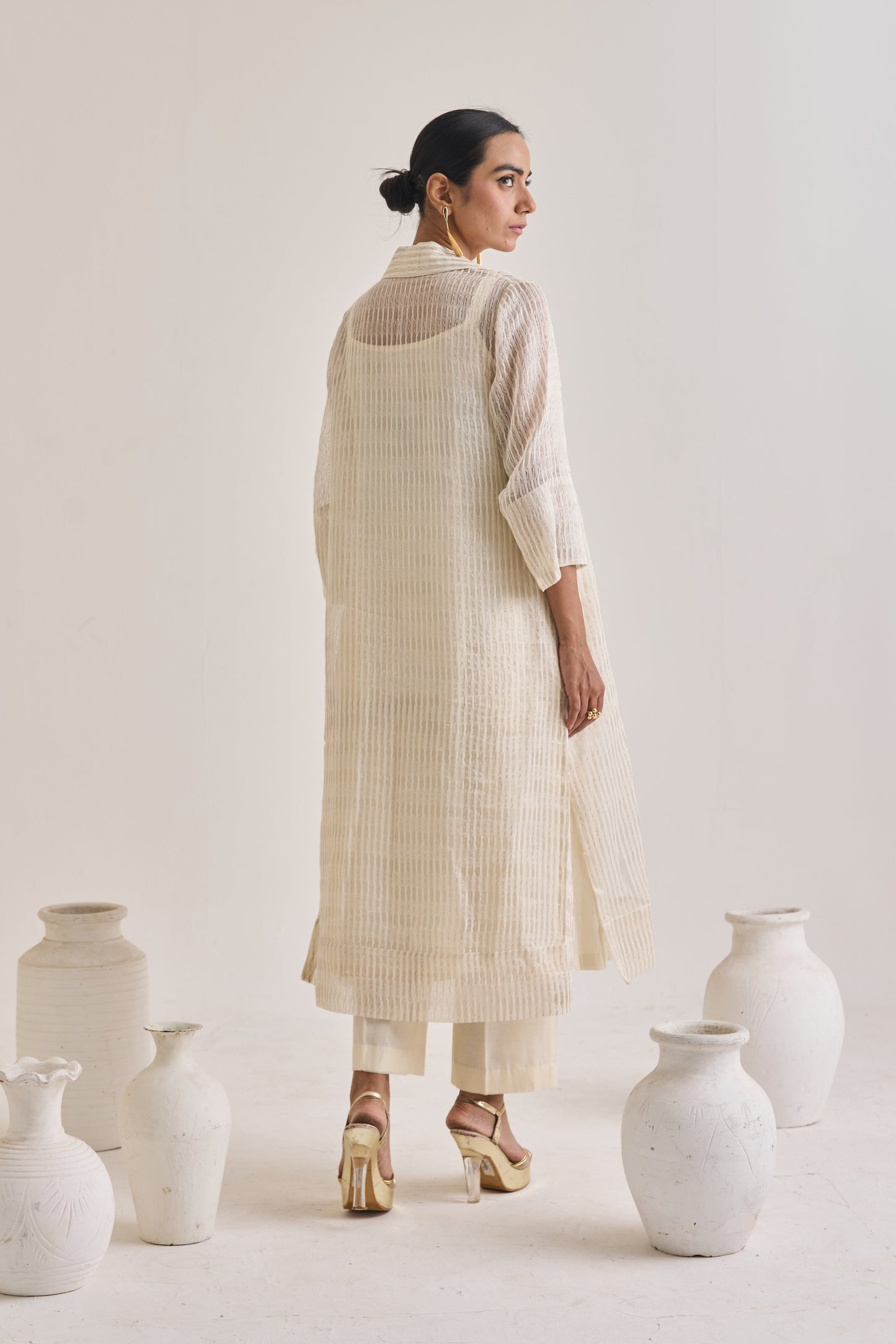 Front Fringes Cotton Set With Pants