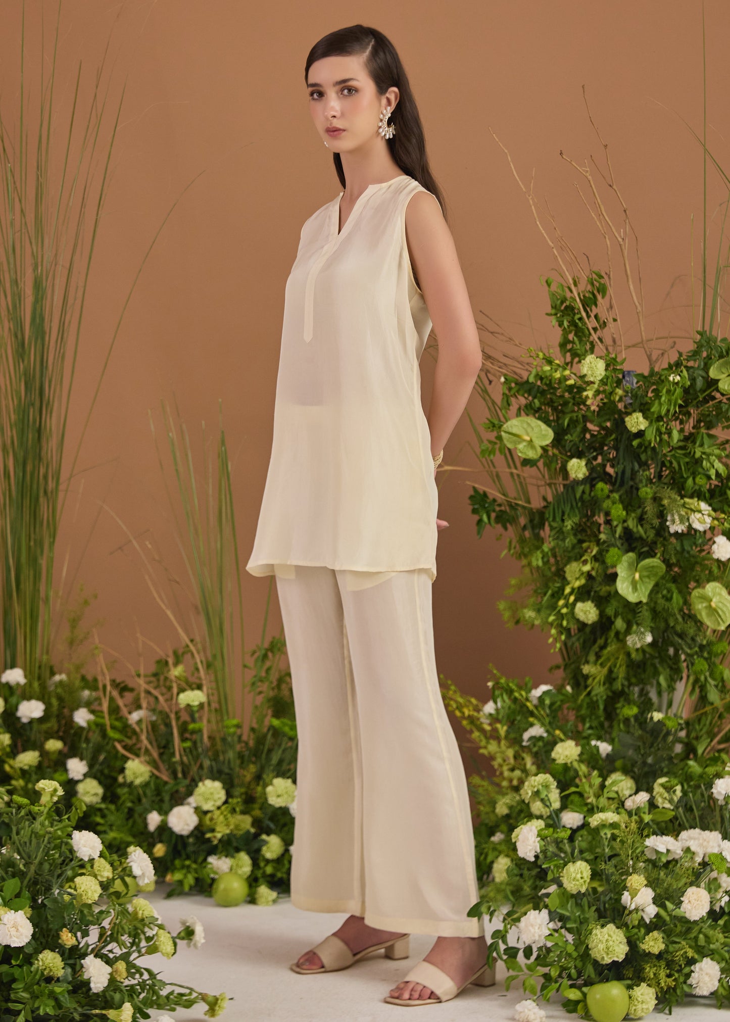 Short Length Silk Kurta With Pants