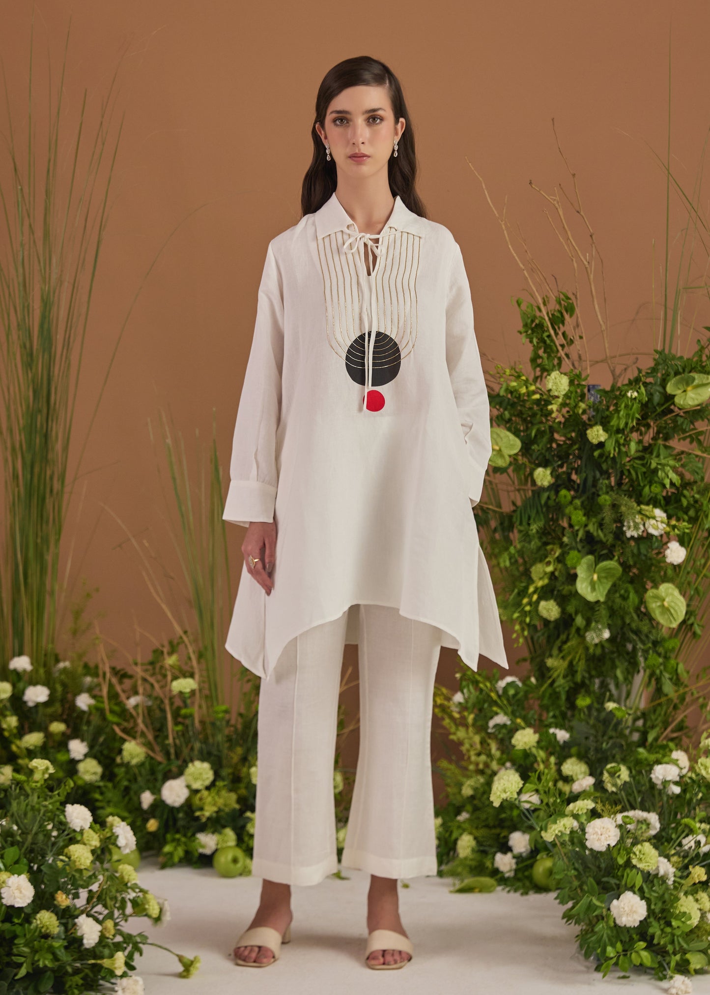 Linen Embroidered Co-ord Set