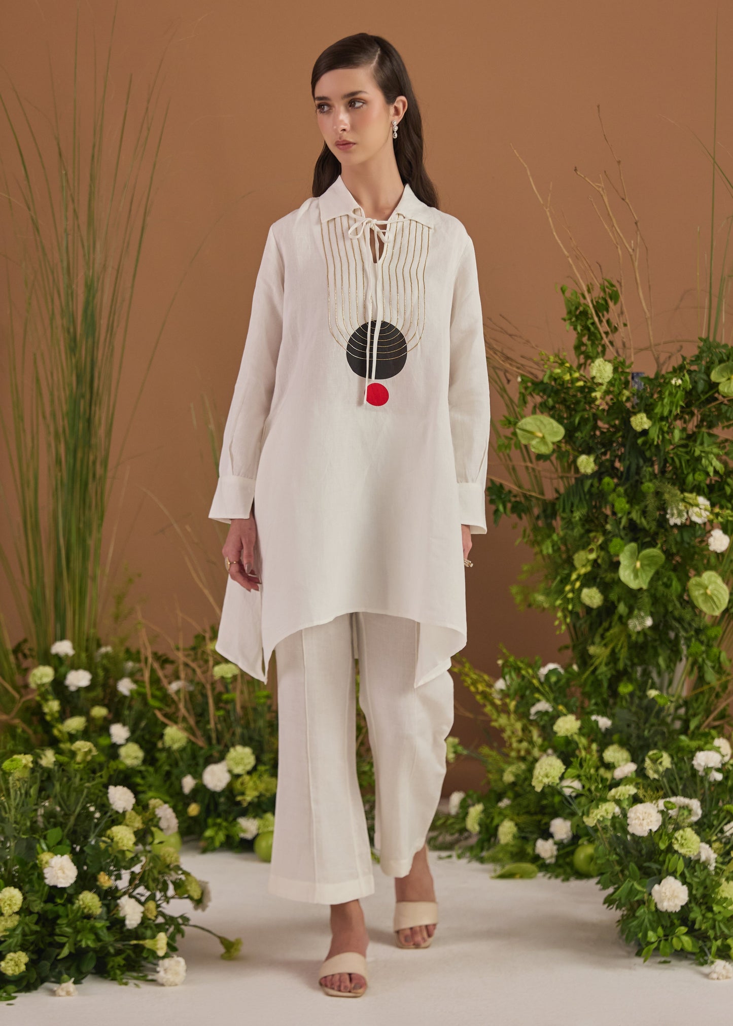 Linen Embroidered Co-ord Set