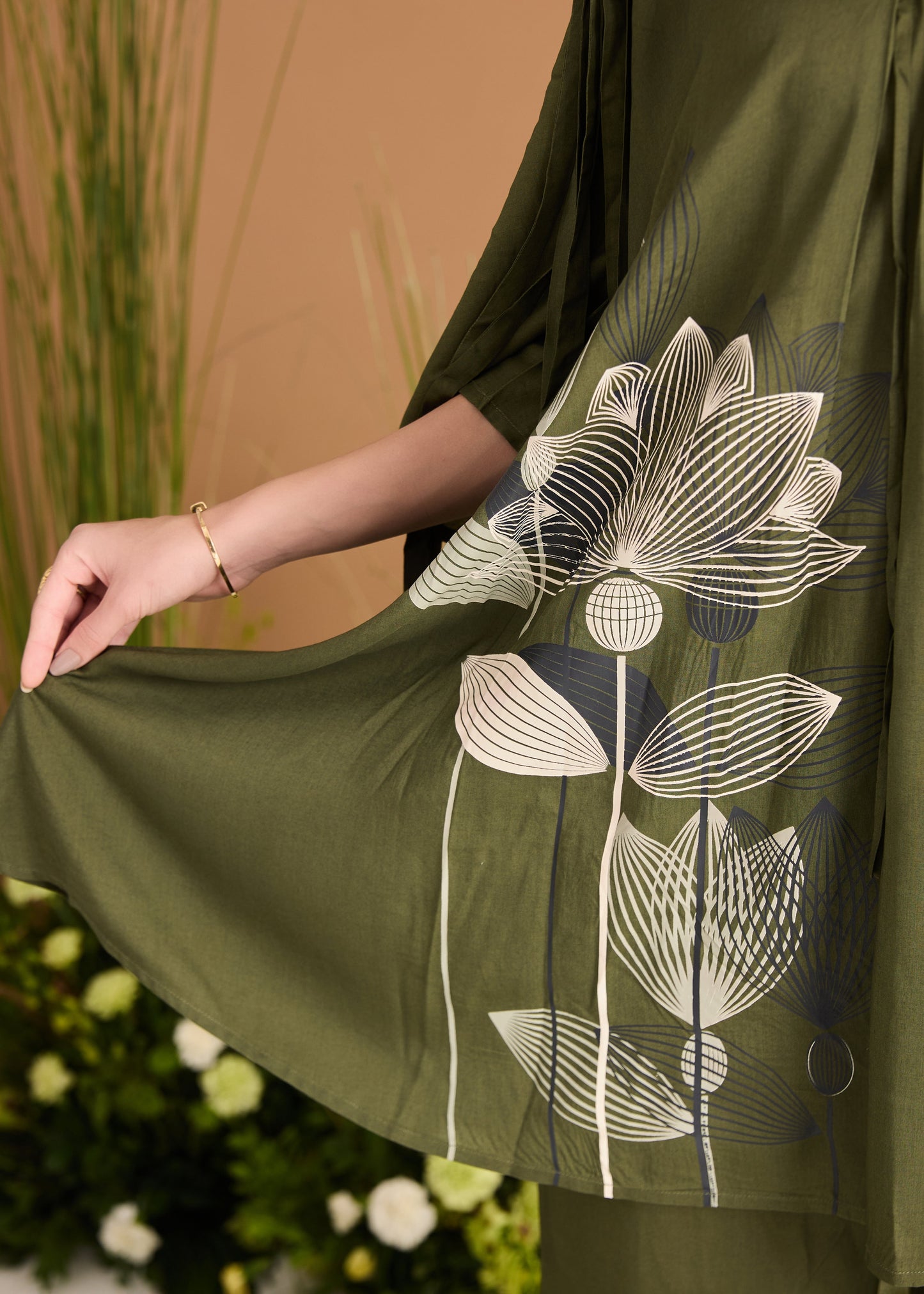 Modal Cotton Flower Printed Co-ord Set With Fringes