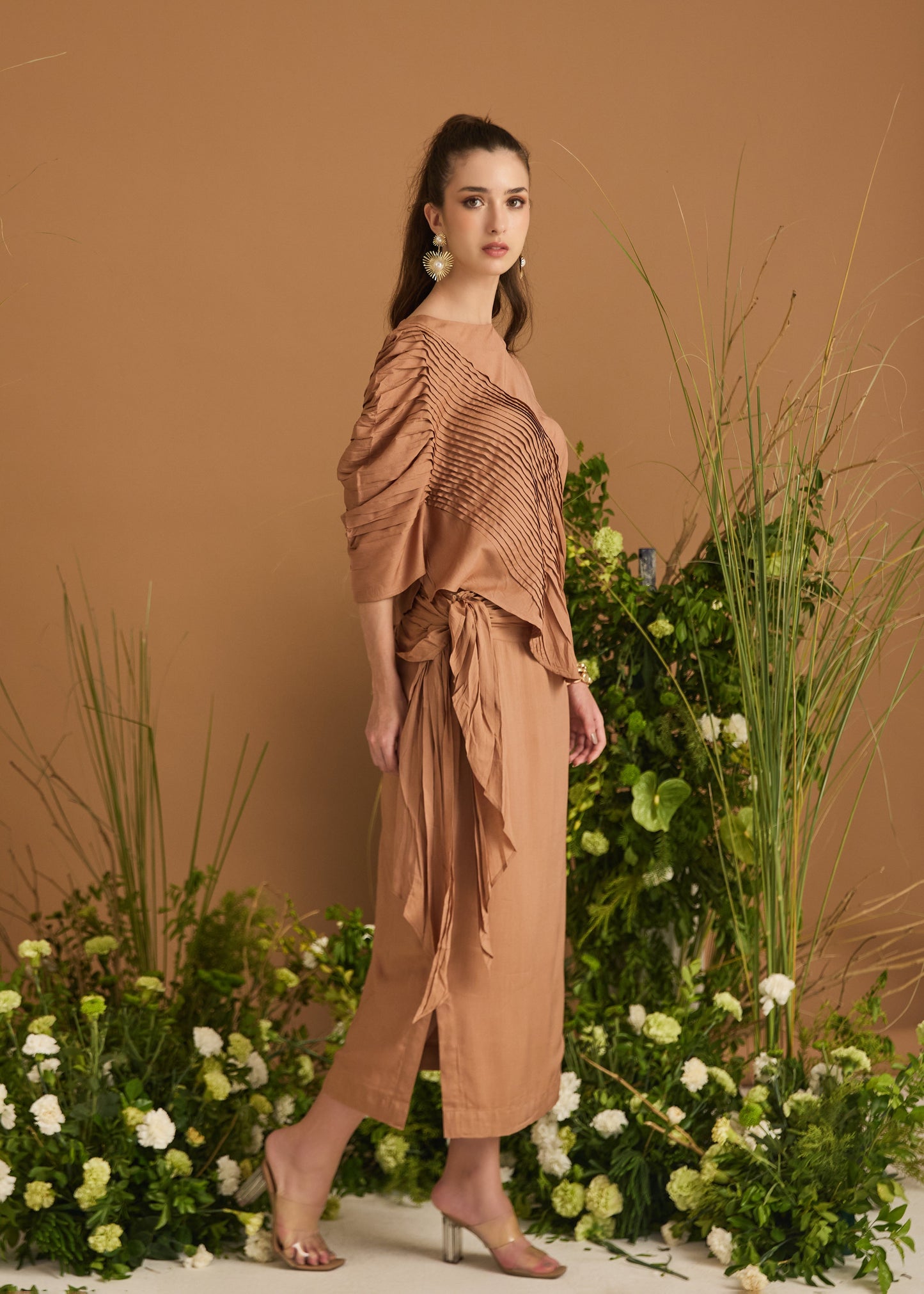 Modal Cotton Pleated Skirt Set