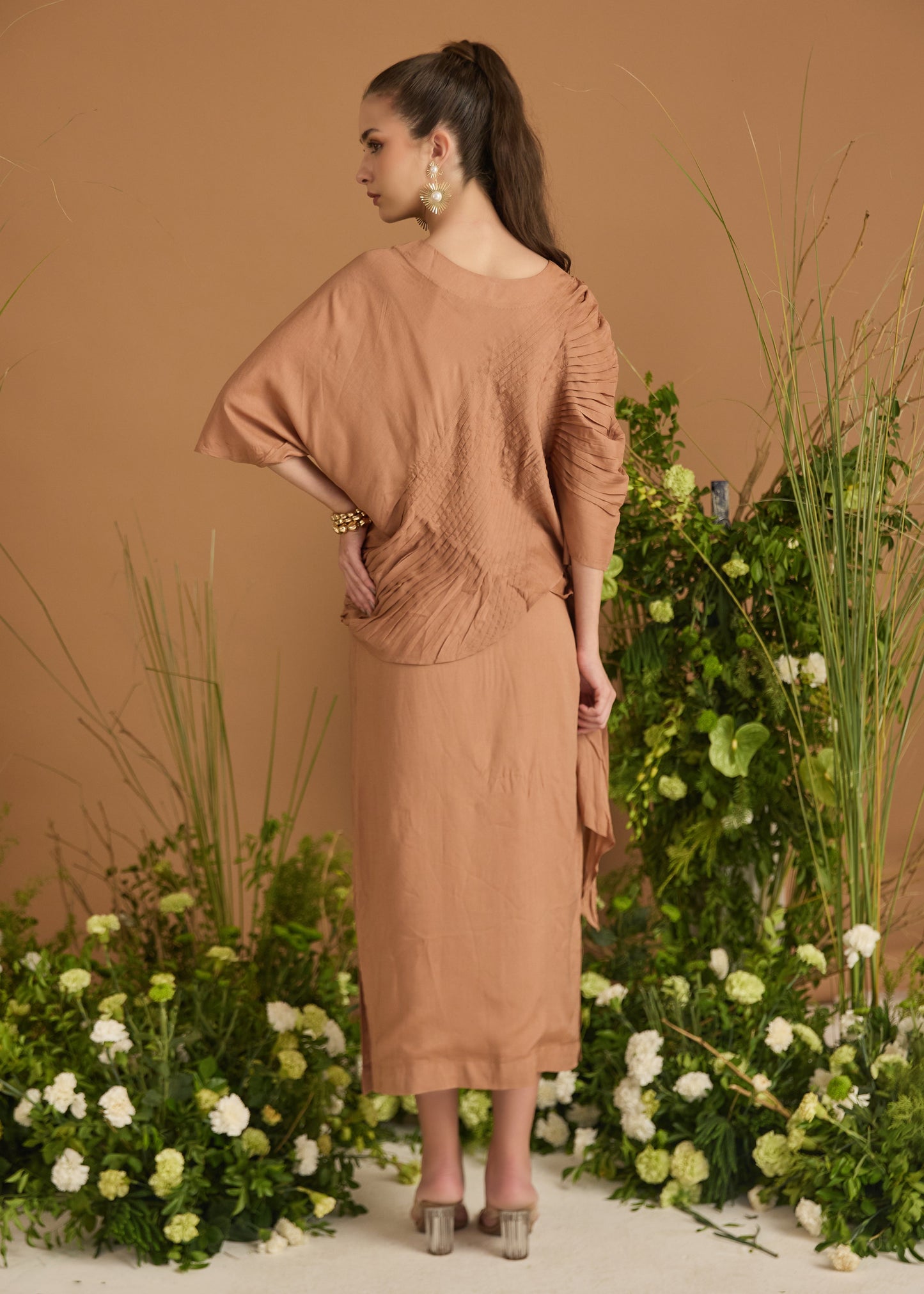 Modal Cotton Pleated Skirt Set