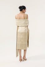 Heritage silk dress with stole