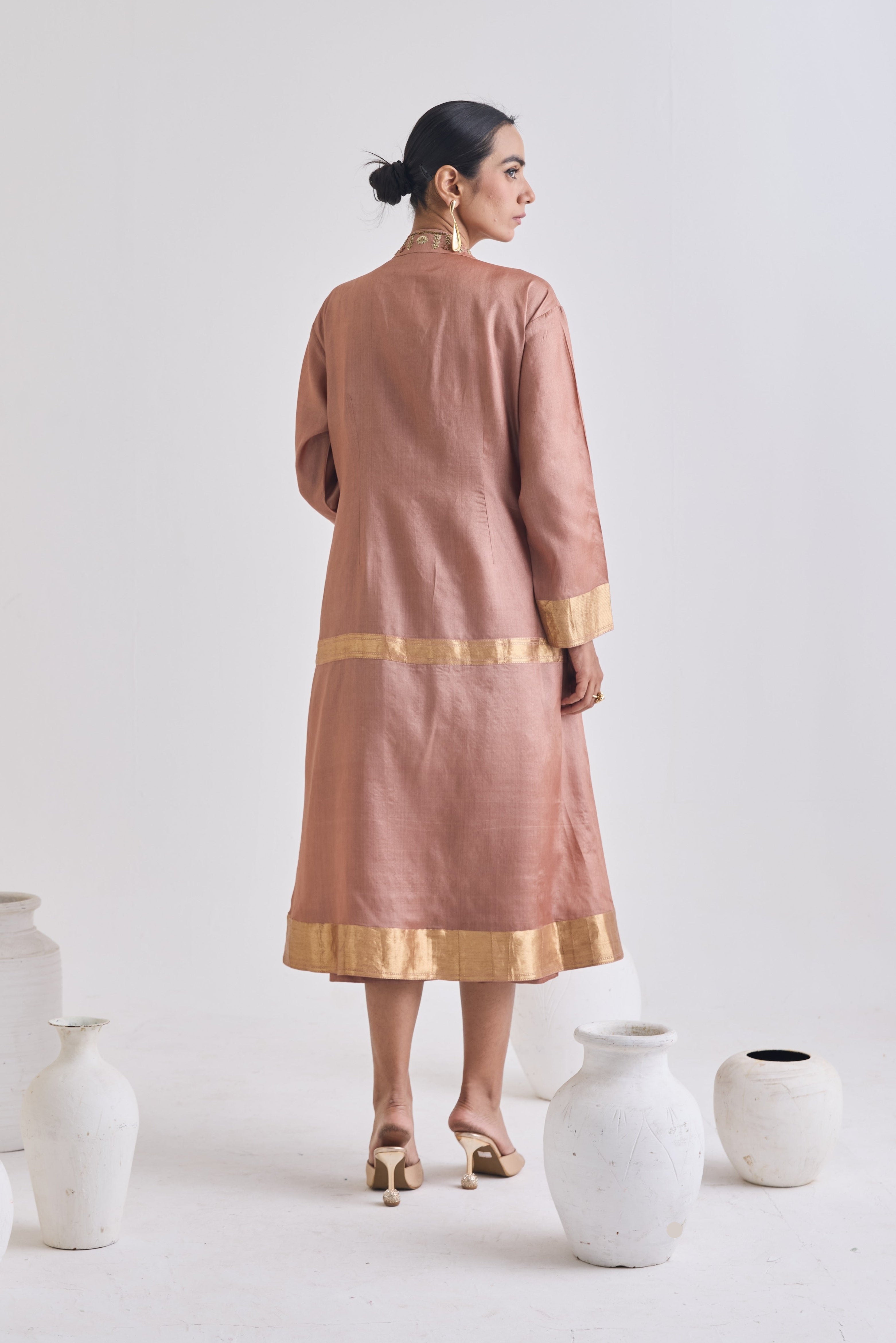 Pure Tussar and Banarasi Silk Dress Set