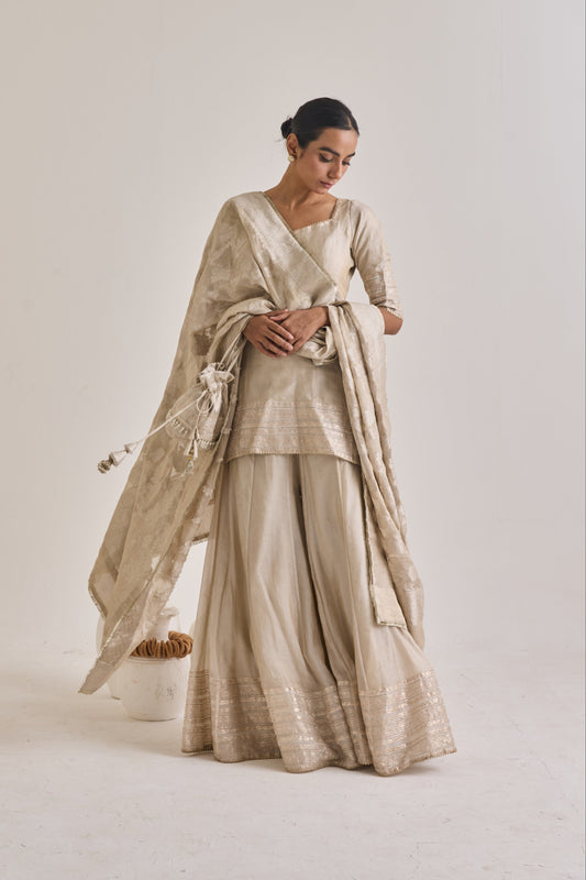 Banarsi Sharara Set With Potli Bag