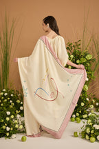 Aries Habotai Silk Zodiac Dupatta - back view | Essence by Monika