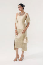 Heritage gold Dress - side silhouette | Essence by Monika