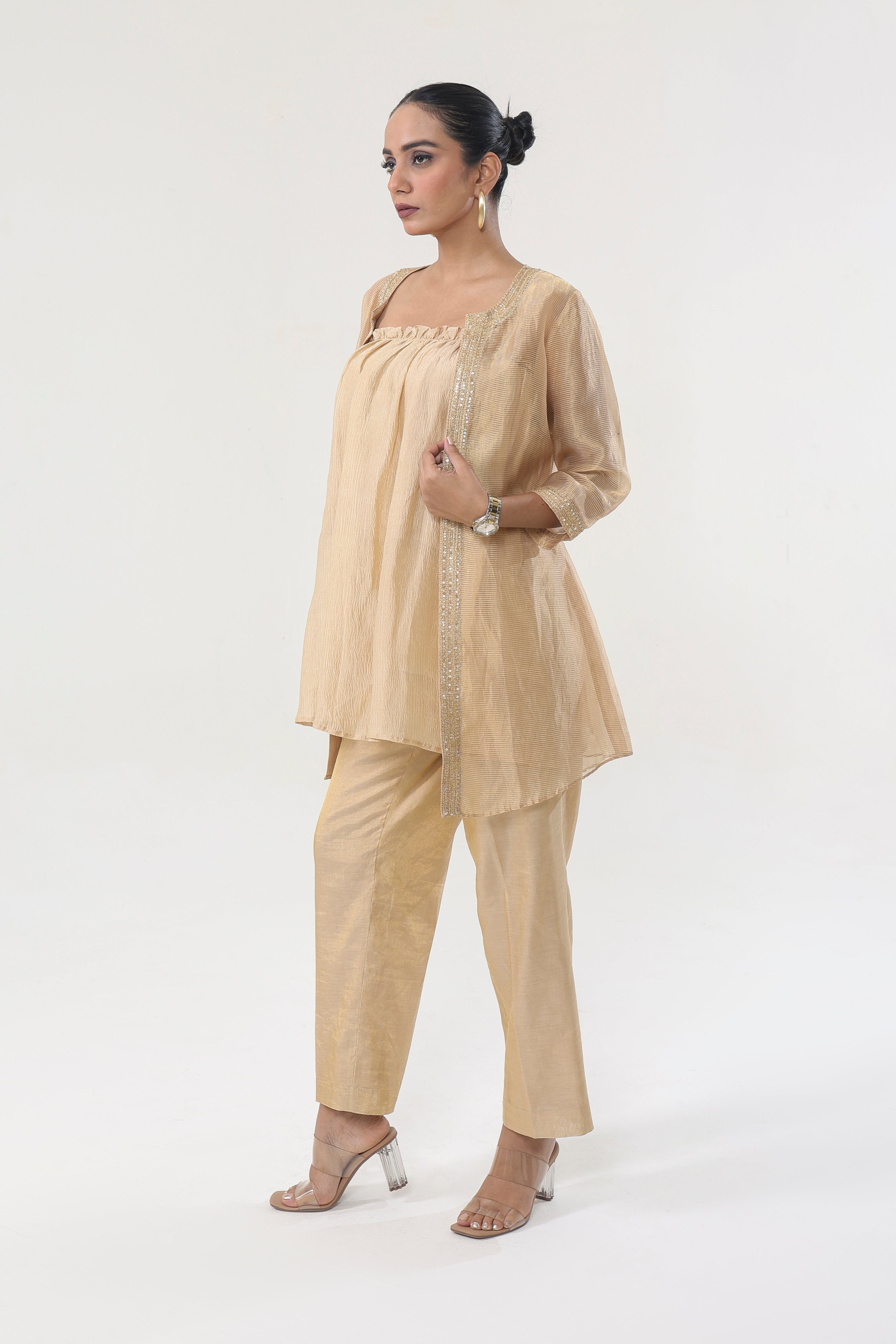 Gilded Fawn Co-ord Set - side silhouette | Essence by Monika