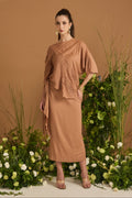 Sand 100% modal cotton Skirt Set - front view | Essence by Monika