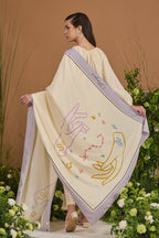 Scorpio Habotai Silk Zodiac Dupatta - back view | Essence by Monika