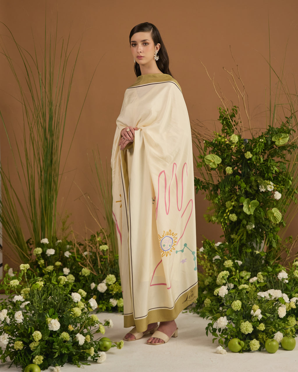 Leo Habotai Silk Zodiac Dupatta