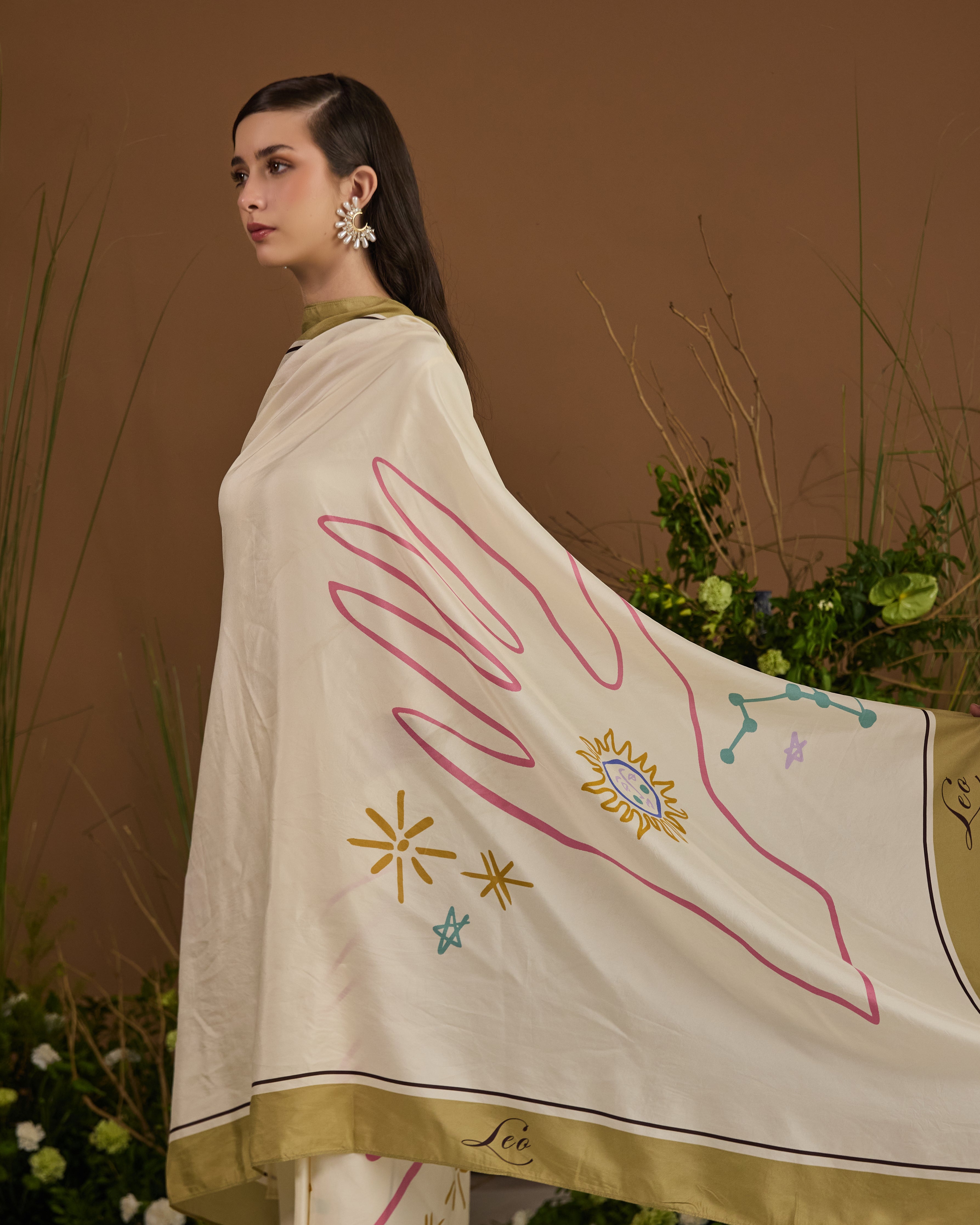 astrology print silk layer