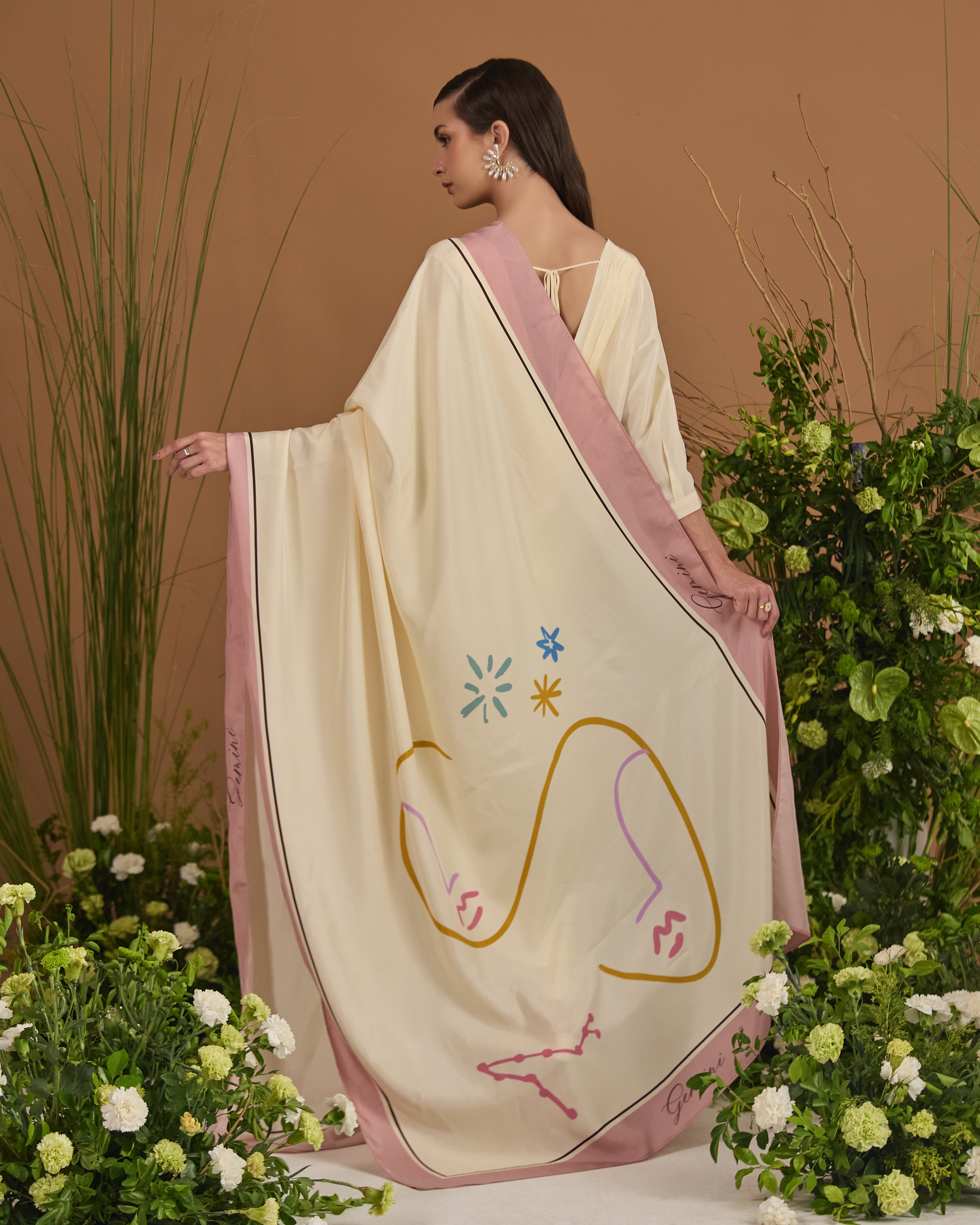 Gemini sign silk accessory