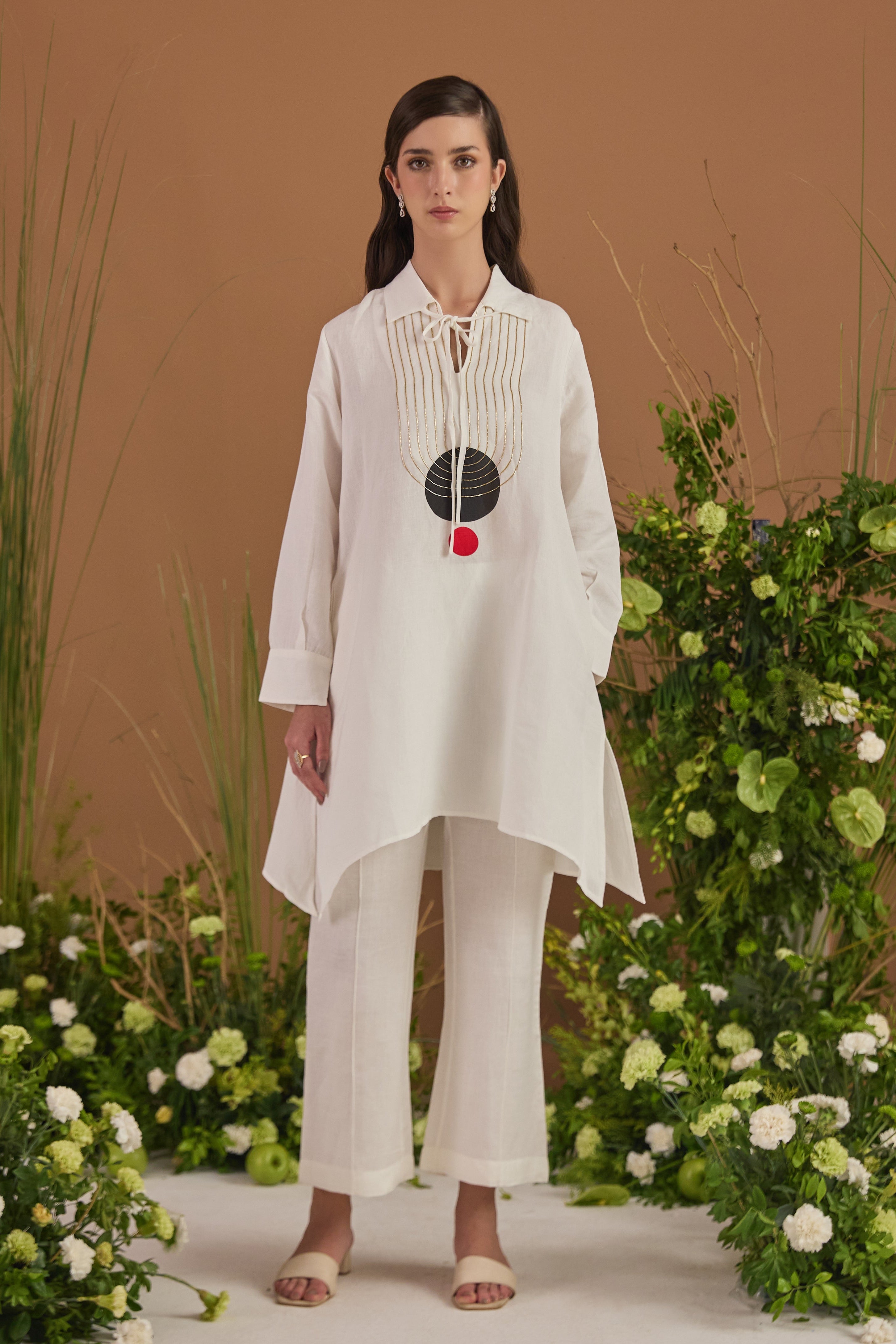 Linen Embroidered Co-ord Set