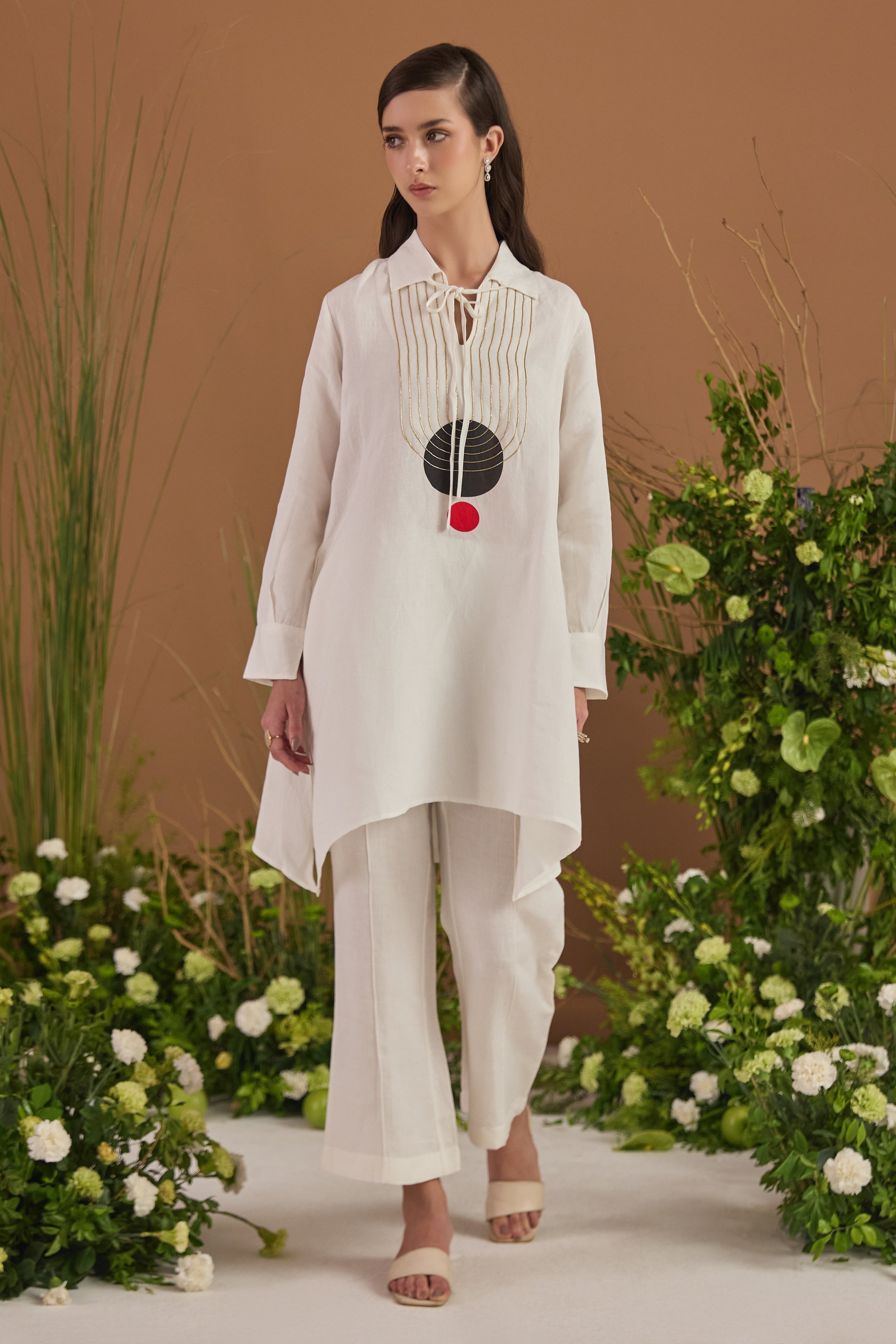 Linen Embroidered Co-ord Set