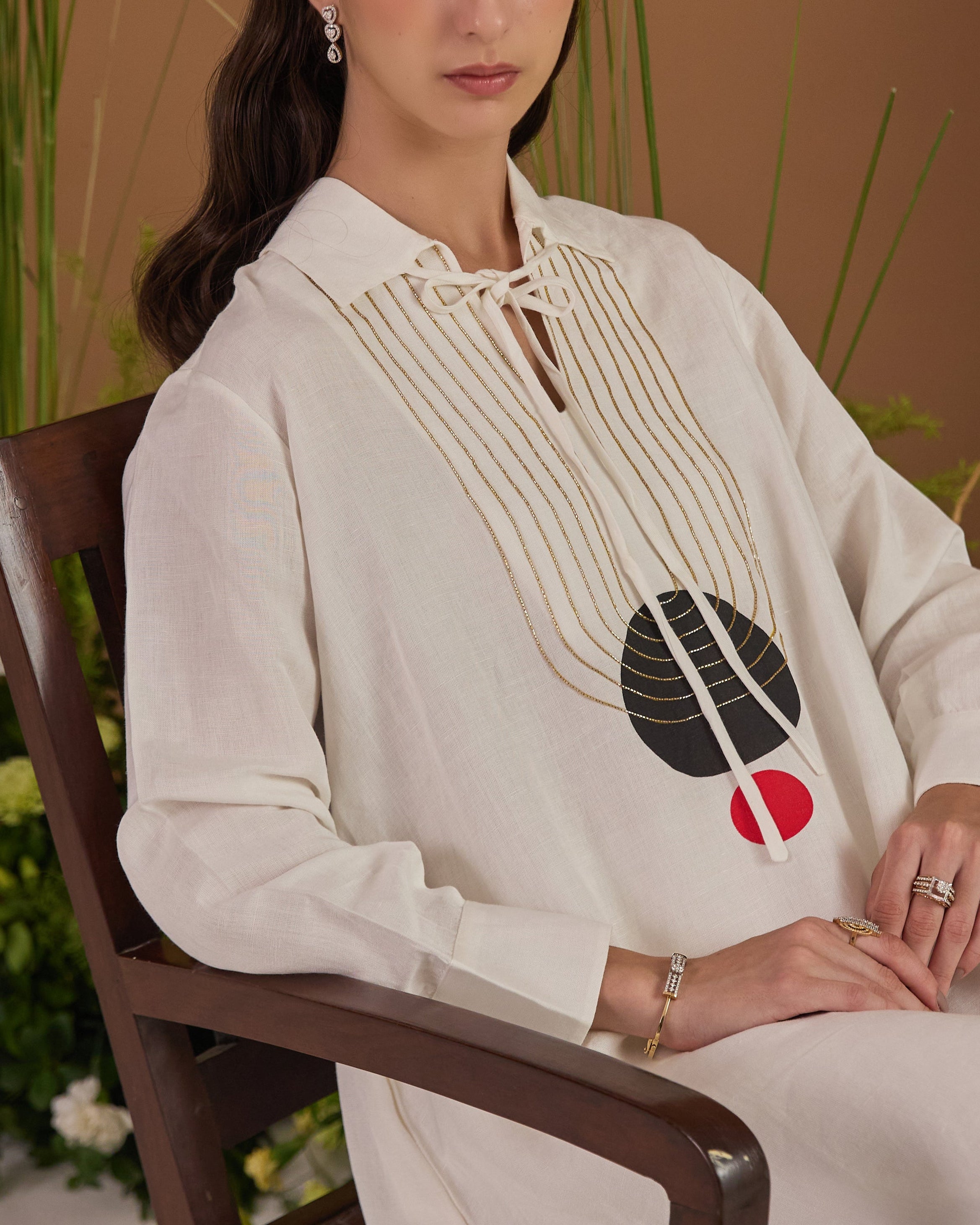 Linen Embroidered Co-ord Set