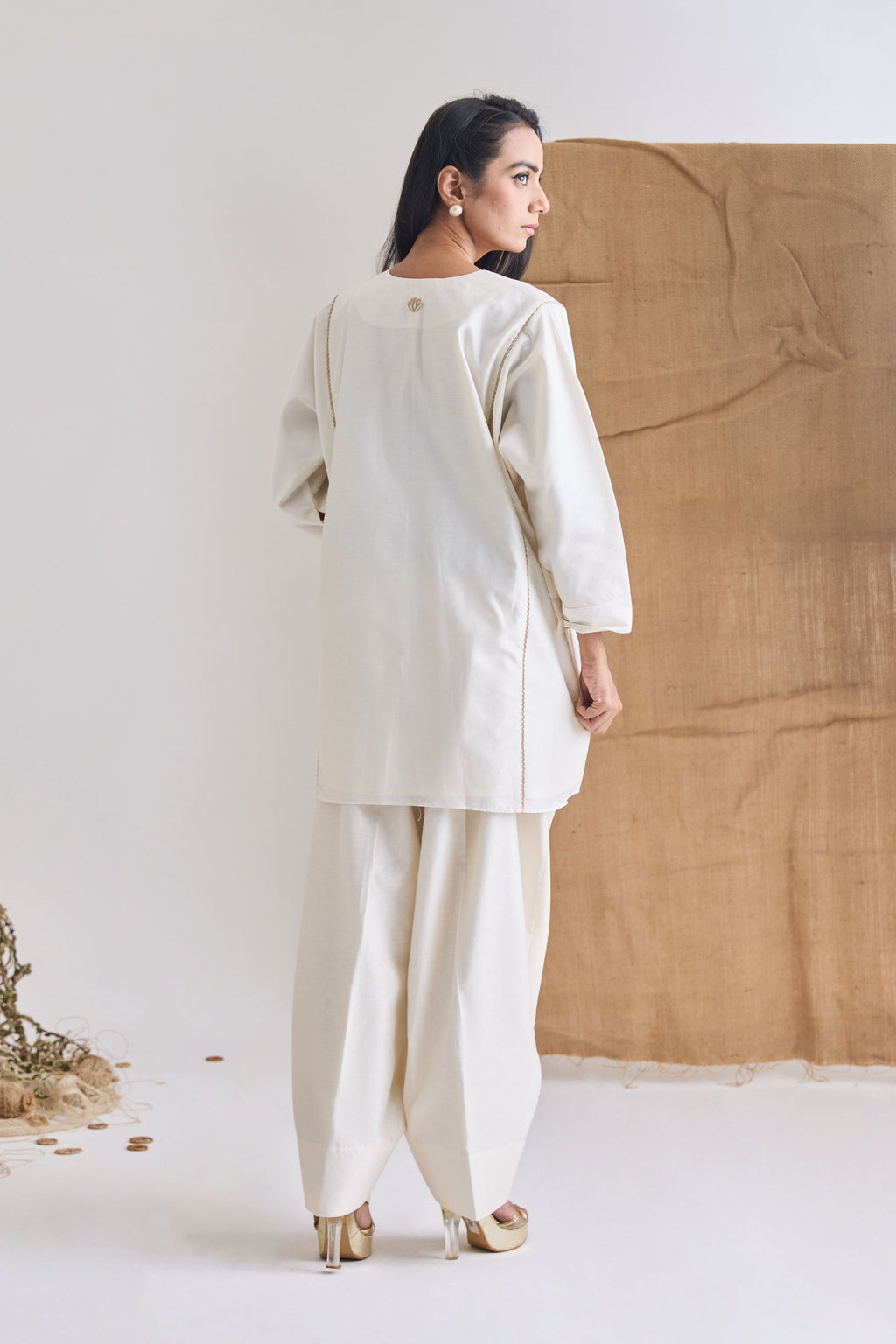 Back view - Chanderi kurta set